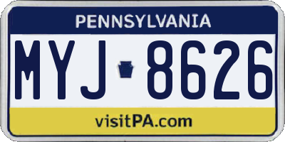 PA license plate MYJ8626