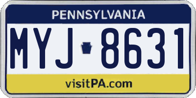 PA license plate MYJ8631