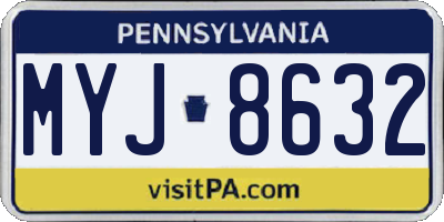 PA license plate MYJ8632