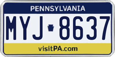 PA license plate MYJ8637