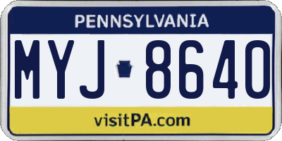 PA license plate MYJ8640