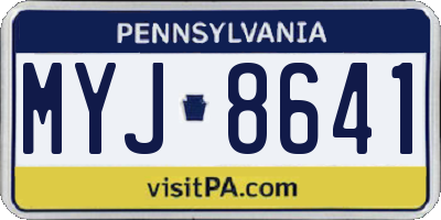 PA license plate MYJ8641