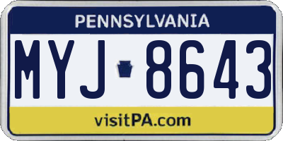 PA license plate MYJ8643
