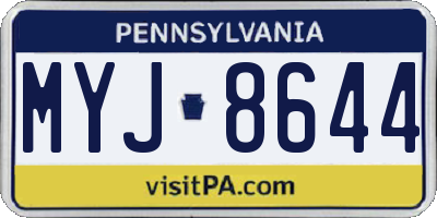 PA license plate MYJ8644