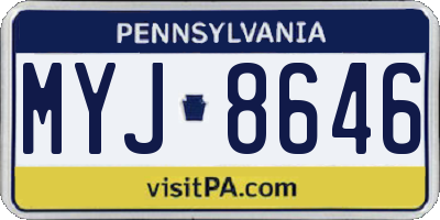 PA license plate MYJ8646