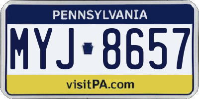PA license plate MYJ8657