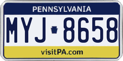 PA license plate MYJ8658