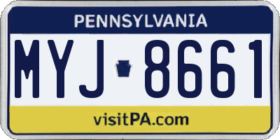 PA license plate MYJ8661