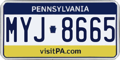 PA license plate MYJ8665