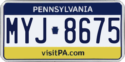 PA license plate MYJ8675
