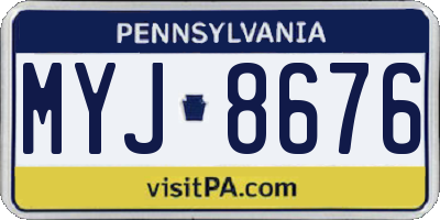 PA license plate MYJ8676
