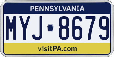PA license plate MYJ8679