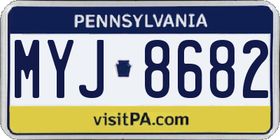 PA license plate MYJ8682