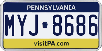 PA license plate MYJ8686
