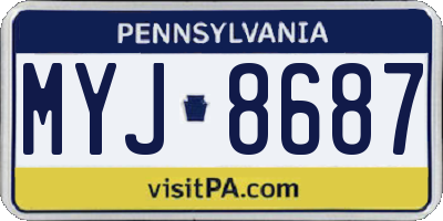 PA license plate MYJ8687