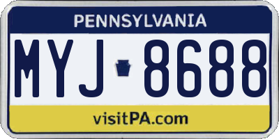 PA license plate MYJ8688