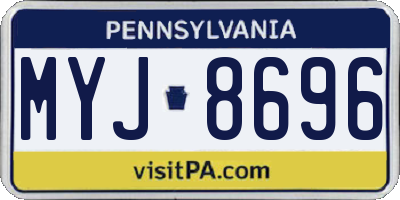 PA license plate MYJ8696