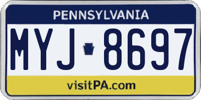PA license plate MYJ8697