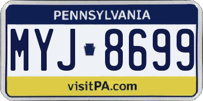 PA license plate MYJ8699