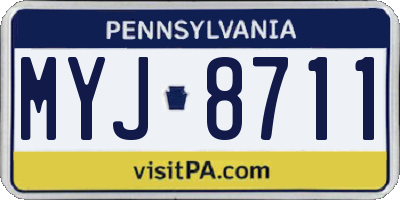 PA license plate MYJ8711