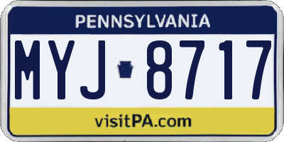 PA license plate MYJ8717