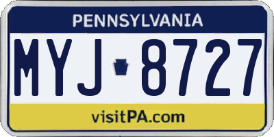 PA license plate MYJ8727