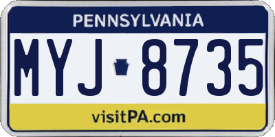 PA license plate MYJ8735