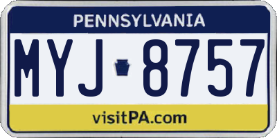 PA license plate MYJ8757