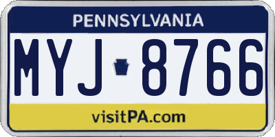 PA license plate MYJ8766