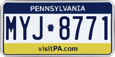 PA license plate MYJ8771
