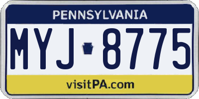 PA license plate MYJ8775