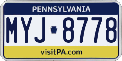 PA license plate MYJ8778