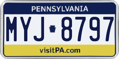 PA license plate MYJ8797