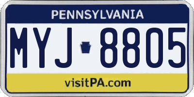 PA license plate MYJ8805