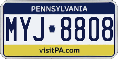 PA license plate MYJ8808