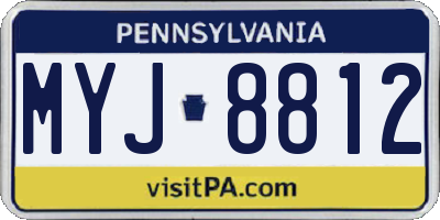 PA license plate MYJ8812