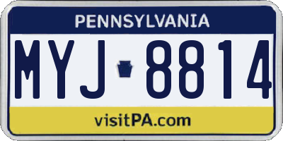 PA license plate MYJ8814