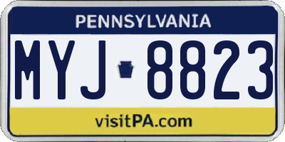 PA license plate MYJ8823