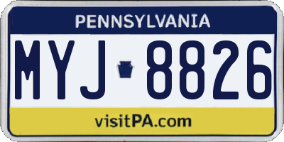 PA license plate MYJ8826