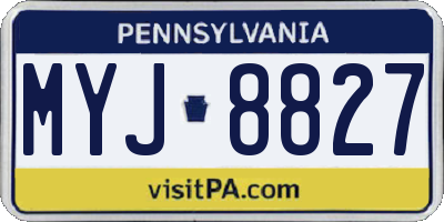 PA license plate MYJ8827