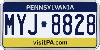 PA license plate MYJ8828