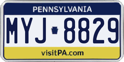 PA license plate MYJ8829