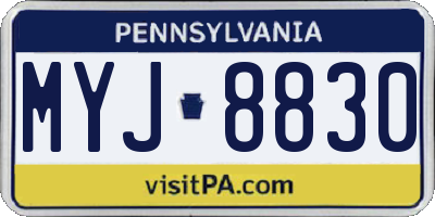 PA license plate MYJ8830