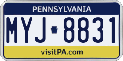PA license plate MYJ8831