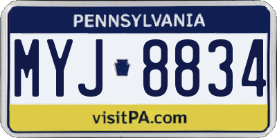 PA license plate MYJ8834
