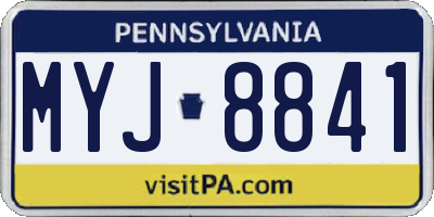 PA license plate MYJ8841