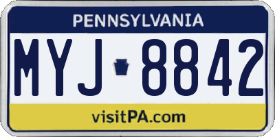 PA license plate MYJ8842