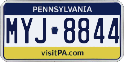 PA license plate MYJ8844