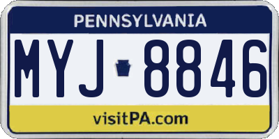 PA license plate MYJ8846