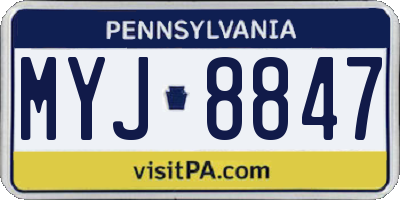 PA license plate MYJ8847
